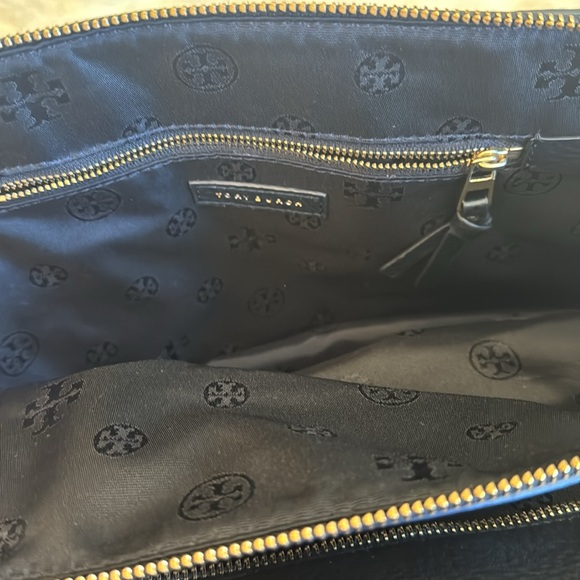 Tory Burch Double Zip Black black Pebbled Leather Bag - Picture 7 of 9